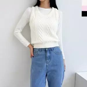 [하프클럽/]데일리 니트티CAT 1080 여자 다이아 뷔스티에 니트조끼