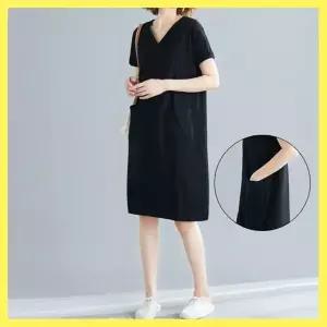 [하프클럽/]반팔 여름 여자 여성 원피스 미디길이 치마원피스 편한 신축성