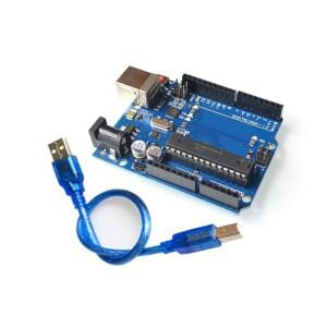 하이 퀄리티 UNO R3 공식 박스 ATMEGA16U2 + MEGA328P 칩 아두이노 개발 보드 USB 케이블 1 세트