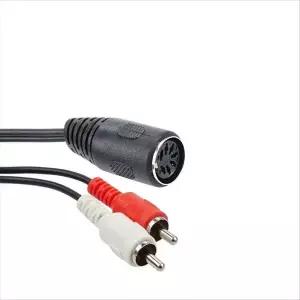 딘 372ACM69 변환 케이블 2분배 Y형 RCA 2선 2RCA M Din 7P F