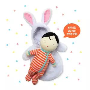 토끼옷 아기인형 봉제 완구 애착장난감 정서치유 어린이 딸선물 크리스마스 조카선물