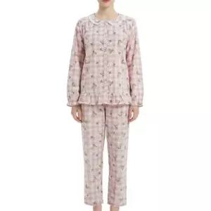 아사면 곰돌이체크 나염 커플 잠옷 세트 (WP8887RMP8887A)