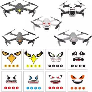 RCGEEK 스티커 세트 3M 드론 데칼 얼굴 표정 스킨 호환 DJI Mavic 2 Pro /Zoom 플래티넘 충돌 방지 8가지