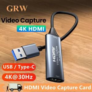 4K HDMI to Type C USB 3.0 비디오 캡처 카드 PC 게임 스위치 용 그래버 Xbox PS4 카메라 녹화 라이브 스트