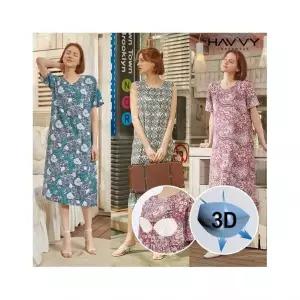 피트인 인견 노브라 여름반팔 롱원피스4차 홈웨어(패드증정) 502361