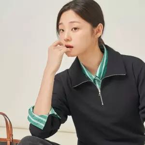 매장정품 빈폴 레이디스 텍스쳐 하프 집업 티셔츠 - 네이비 (BF5841C41R) 169540