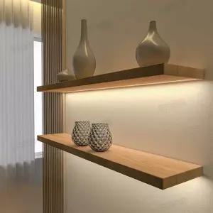 무지주 선반 led 진열대 벽 우드 장식 층판 램프 카페