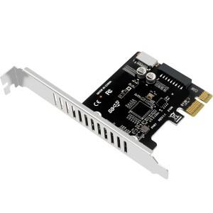 컴퓨터 PCI-E-USB 3.0 PCIE 확장 카드 19PIN 유형 C 전면 패널 어댑터