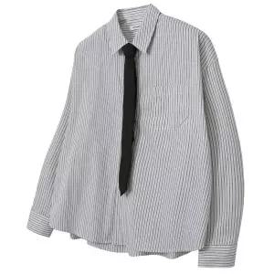 매장정품 ROTEMBER 데일리룸 X 로템버 멀티 레일 크롭 스트라이프 셔츠 WHITE 단품SET SZSH5103 132970