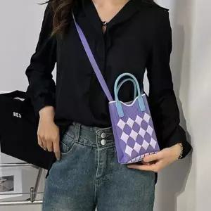미니 패턴 니트 아가일 폰가방 토트백 크로스백 숄더백