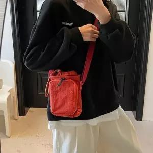 (색상 벽돌(다크오렌지))여성 가벼운 미니 크로스 백 여행 폰 가방 다크 오렌지 여성백 미니백 핸드폰 여자