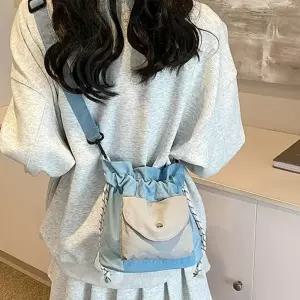 (색상 블루)가벼운 나일론 여행 용 크로스 백 여성 가방 블루 핸드폰 여행용 크로스백 여자 소지품