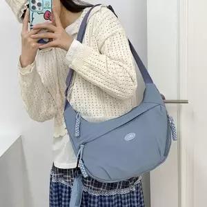 (색상 블루)여성 크로스 가방 가벼운 핸드폰 여행용 백 블루 크로스백 반달 데일리 반달백 캐주얼