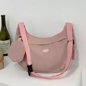 (색상 핑크)여성 크로스 가방 가벼운 핸드폰 여행용 백 핑크 크로스백 반달 데일리 반달백 캐주얼