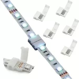 호환  10pcs LED 스트립 커넥터 8mm 10mm 2 핀 4 핀 3528 5050 RGB 단일 색상 솔더리스 PCB 보드 와이어 용