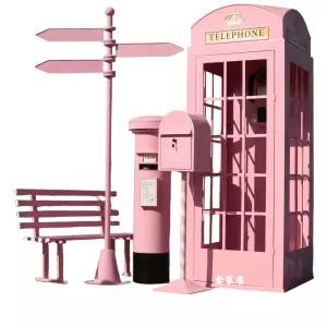 빈티지 공중 전화 박스 촬영소품 야외 장식 카페 옛날