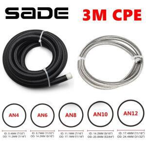 나일론 스테인레스 스틸 오일 연료 호스 가스 쿨러 라인 파이프 튜브 CPE 고무 내부 편조 10FT 3M AN4 AN6