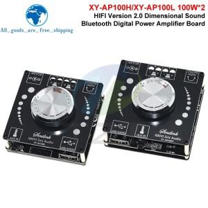 1/3PCS XY-AP100H 100W+100W 듀얼 TPA3116D2 블루투스 5.0 스테레오 오디오 디지털 파워 앰프 보드 AMP AUX