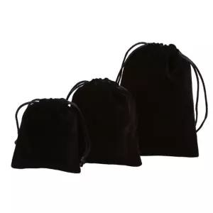 ( )벨벳 파우치 주머니 블랙 12X 16cm 무지파 복주머니 소품 주얼리 선물