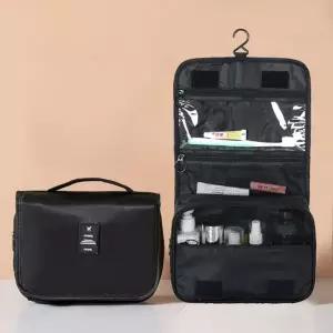 ( )여행용 메이크업 화장품 세면 2단 파우치 가방 블랙 메쉬파 매쉬 치가방 지퍼 대용량