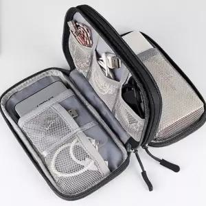 ( )케이블 USB 충전기 핸드폰 디지털 멀티 파우치 블랙 휴대폰 이어폰 폰파우치 스마트폰