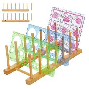 크래피멜로디 퀼팅 자 홀더 스탠드 정리 접시 선반 주방 캐비닛 정리용 수직 배수기 가이드 템플릿 퀼터스 볼 컵 도마