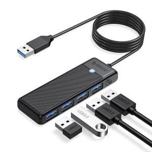 [미국배송] ORICO USB 3.0 허브 6피트 길이의 케이블이 있는 4포트 노트북 맥북호환 프로 맥 서피스 XPS PS5 PC 플래시 드라이브 모바일 HDD용 울트라 슬림 스플리터
