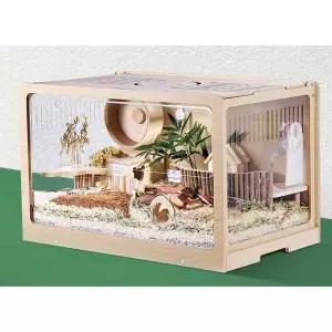 햄스터 가리움 은신처 아크릴 리빙박스 나무 놀이터