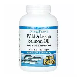 내추럴 팩터, 오메가 팩터, 야생 알래스카 연어 오일, 1X000 mg, 180 소프트젤 기타 브랜드