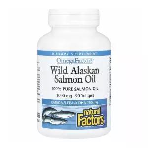 내추럴 팩터, 오메가 팩터, 와일드 알래스카 연어 오일, 1X000 mg, 90 소프트젤 기타 브랜드