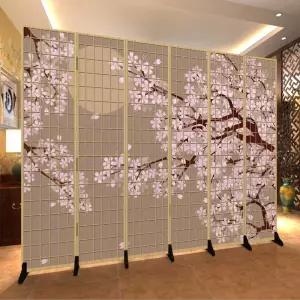 일본 병풍파티션 벚꽃 병풍 방수 가림막 가벽 칸막이