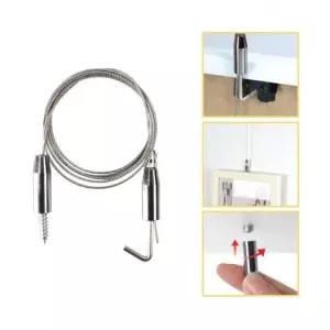 와이어걸이-1M 천장고정 액자 실버 틈새용