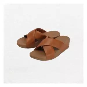 [핏플랍]여성 슬리퍼 루루 크로스 슬라이드 라이트 탄 K04-592