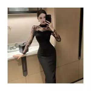 원피스 이너 춘추 힙색 신축성 여자원피스 펜슬 시스루 레이스 ADOR1