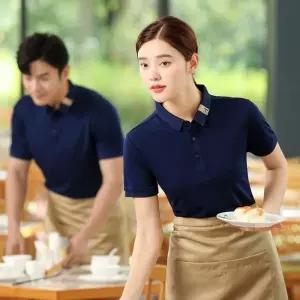 종업원 서빙 유니폼 여름 반팔 식당 주방 음식점 데스크 직원복