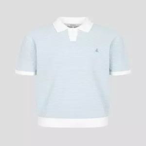 빈폴 25FW 투톤 오픈칼라넥 니트 - 스카이 블루BC5751C14Q