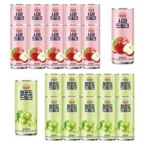 [셀러허브]해태 과일촌 240ml 사과 청포도 드링크 15캔씩 총 30캔 /s (S33044945)