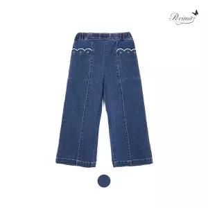 [페리미츠]스칼럽 통일자 데님팬츠. 와이드 통 청바지 P2611Q253_CA