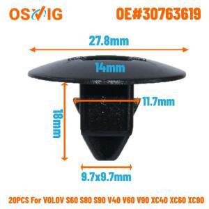 20개 OE  30763619 자동차 차량용 호환 앞 범퍼 그릴디플렉터 패널 클립 VOLVO 0816 C40 S60 S80 S90 V40 V