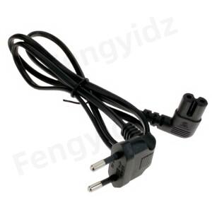 90도 Schuko CEE716 유럽 2핀 남성 - 직각 IEC 320 C7 전원 공급 장치 코드 케이블