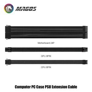 컴퓨터 케이스 PSU 연장 케이블 길이 300mm ATX-24핀  PCI-E 8핀 CPU 18AWG 전원 코드 다채로운 색상