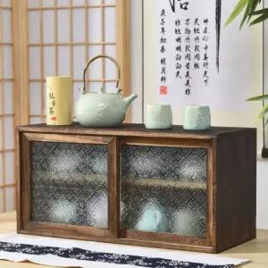 엔틱 그릇장 미니 앤틱 컵진열장 수납함 디스플레이 수납장 그릇 선반 카페 장식장