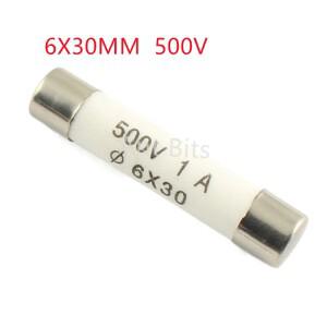 세라믹 퓨즈 카트리지 RO58 500V F 0.5A 1A 2A 3A 4A 6A 8A 고속 블로우 BS1362 6x30mm 10 개