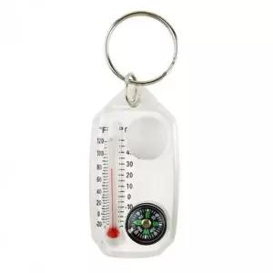 [셀러에이드]미니 온도계 나침반 돋보기 다기능 열쇠고리 캠핑용 휴대용