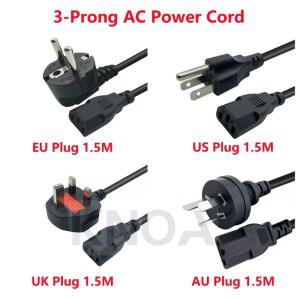 내구성 3구 C13 1.5m EU 미국 AU 영국 4표준 AC 전원 공급 장치 어댑터 코드 케이블 리드 충전 라인 와이