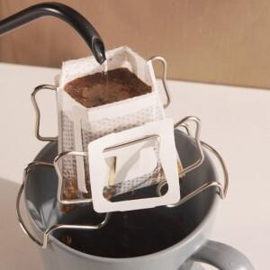 304 스테인리스 스틸 접이식 커피 필터 홀더 재사용 가능 가벼운 이어 드립 종이백 선반 차