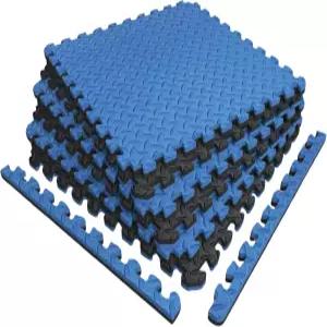 NoRSK 듀렉스 중형 듀티 리버서블 연동 폼 바닥 타일 다이아몬드 플레이트 텍스처 블랙/블루 24 X .47 인치