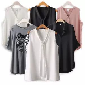 [하프클럽/아이우먼]여름 빅사이즈 민소매 블라우스 롤업 카라 쉬폰 셔츠