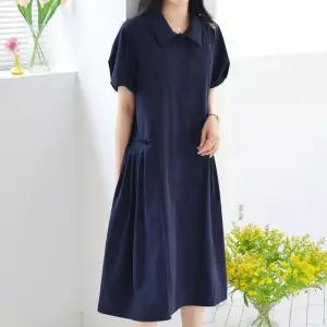 아이우먼 이프카라주름반팔원피스 SMU753M506 빅사이즈 (37542666A)