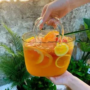 신데렐라 유리가방 물병 화채그릇 뷔페 화병 투명